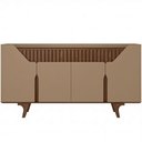 Ver imagem 2 de Aparador Buffet para Sala de Jantar 4 Portas 2 Gavetas Ripadas 180cm Volga B02 Fendi Carvalho - Lyam