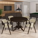 Ver imagem 5 de Conjunto Mesa de Jogos Carteado Bellagio Tampo Reversível Verde e 4 Cadeiras Madeira Poker Base Estr