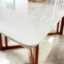 Ver mais imagens de Mesa de Jantar com Vidro Madeira Maciça Retangular 4 Lugares Califórnia Marrom/Caramelo/Nevaska