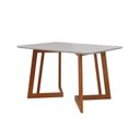 Ver imagem 3 de Mesa de Jantar com Vidro Madeira Maciça Retangular 4 Lugares Califórnia Marrom/Caramelo/Nevaska