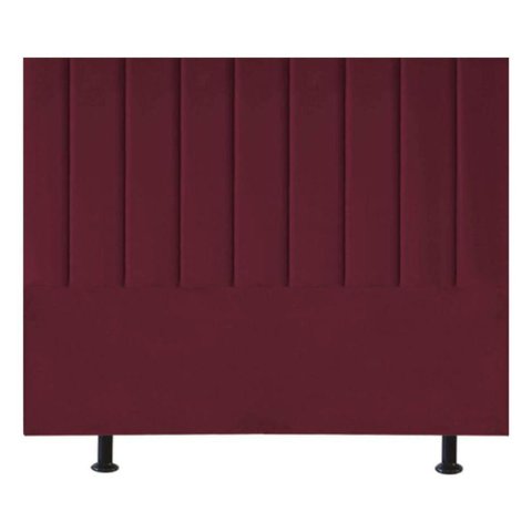 Cabeceira Estofada Cama Casal Queen Size 160 Cm Taís Suede Bordô