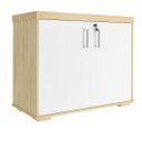 Ver imagem 1 de Balcão para Escritório Tamburato com 2 Portas | Artany:carvalho/branco