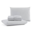 Ver imagem 1 de Jogo Cama Lençol Bali Casal Padrão Percal 180 Fios 100% Algodão Ponto Palito 3 Peças - Cinza