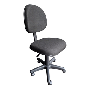 Cadeira de Escritório Executiva, Base Giratória, Tecido Jserrano Cor Preto, Encosto no "l"