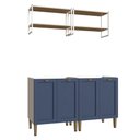Ver imagem 2 de Conjunto Lavanderia Aurora Provençal 140cm Modulável Nicho Cor:branco com Azul
