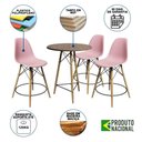 Ver imagem 6 de Conjunto Mesa Bistrô Eames Eiffel Amêndoa Com 3 Banquetas Rosas De Madeira - Cor: Marrom