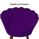 Ver imagem 2 de Poltrona Decorativa Pétala Suede Roxo Pés Madeira Ms Decor