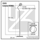 Ver imagem 5 de Luminária de Coluna Abajur Piso Chão Globo - Koma - Preto