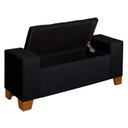 Ver imagem 3 de Recamier Baú Berlin 1,30m Decorativo Premium para Cama Casal Estilo Closet Estofado Cor Preto