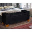 Ver imagem 2 de Recamier Baú Berlin 1,30m Decorativo Premium para Cama Casal Estilo Closet Estofado Cor Preto