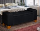 Ver imagem 2 de Recamier Baú Berlin 1,30m Decorativo Premium para Cama Casal Estilo Closet Estofado Cor Preto