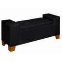 Ver imagem 1 de Recamier Baú Berlin 1,30m Decorativo Premium para Cama Casal Estilo Closet Estofado Cor Preto