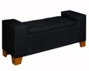Ver imagem 1 de Recamier Baú Berlin 1,30m Decorativo Premium para Cama Casal Estilo Closet Estofado Cor Preto