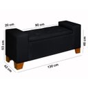 Ver imagem 6 de Recamier Baú Berlin 1,30m Decorativo Premium para Cama Casal Estilo Closet Estofado Cor Preto