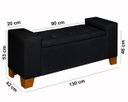 Ver imagem 6 de Recamier Baú Berlin 1,30m Decorativo Premium para Cama Casal Estilo Closet Estofado Cor Preto