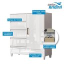 Ver imagem 7 de Guarda Roupa Casal 6 Portas com Pés Fit e Cômoda 1 Porta e 4 Gavetas Fit Branco Brilho - Santos Andi