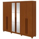 Ver imagem 1 de Guarda Roupa Casal Bertha 6 Portas 2 Gavetas Frassino com Pés e Espelho - Lopas
