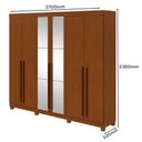 Ver imagem 2 de Guarda Roupa Casal Bertha 6 Portas 2 Gavetas Frassino com Pés e Espelho - Lopas