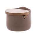 Ver imagem 5 de Saleiro de Cerâmica Tampa Colher em Bambu 350g Mesa Bancada