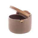 Ver imagem 2 de Saleiro de Cerâmica Tampa Colher em Bambu 350g Mesa Bancada