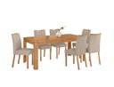 Ver imagem 1 de Conjunto Sala de Jantar Mesa Athenas 180 Tampo no Glass com 6 Cadeiras Téssera - Lopas Amendoa Clean