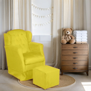 Ver imagem 2 de Puff e Poltrona Amamentação Balanço Quarto Baby Suede Amarelo - Incasa Decor