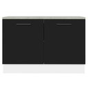 Ver imagem 4 de Balcão de Pia Cozinha 2 Portas (com Tampo) Branco/preto Agata Madesa Branco/preto