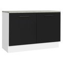 Ver imagem 1 de Balcão de Pia Cozinha 2 Portas (com Tampo) Branco/preto Agata Madesa Branco/preto