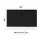 Ver imagem 5 de Balcão de Pia Cozinha 2 Portas (com Tampo) Branco/preto Agata Madesa Branco/preto