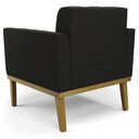 Ver imagem 7 de Poltrona Decorativa Base Madeira Castanho Ana Suede Preto - Ibiza