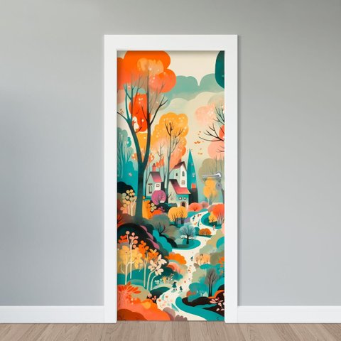 Adesivo de Porta - Cidadezinha