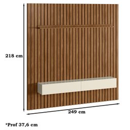 Painel Ripado Placa TV 80 Projetta 218x249 Cinamo Mell Off White MBL - 5