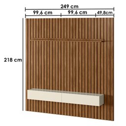 Painel Ripado Placa TV 80 Projetta 218x249 Cinamo Mell Off White MBL - 3