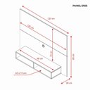 Ver imagem 3 de Painel para TV até 49 Polegadas 120CMX89CM 2 Nichos Eros Notável Móveis Marrom