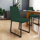 Ver imagem 3 de Kit 06 Cadeiras para Sala Jantar Base Aço Industrial Preto Dafne L02 Suede Verde Musgo - lyam