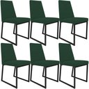 Ver imagem 1 de Kit 06 Cadeiras para Sala Jantar Base Aço Industrial Preto Dafne L02 Suede Verde Musgo - lyam