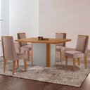Ver imagem 2 de Mesa de Jantar Isadora 120cm Tampo Mdf Laminado com 4 Cadeiras Diane