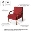 Ver imagem 2 de Poltrona para Sala Decorativa Estofada Base Madeira Maciça Duda Cor Bordô