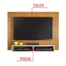 Painel para TV até 49 Polegadas 2 Nichos Eros Notável Móveis - 4
