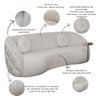 Kit Sofá Curvo e Poltrona Puff Bouclé Branco Euphoria - 4
