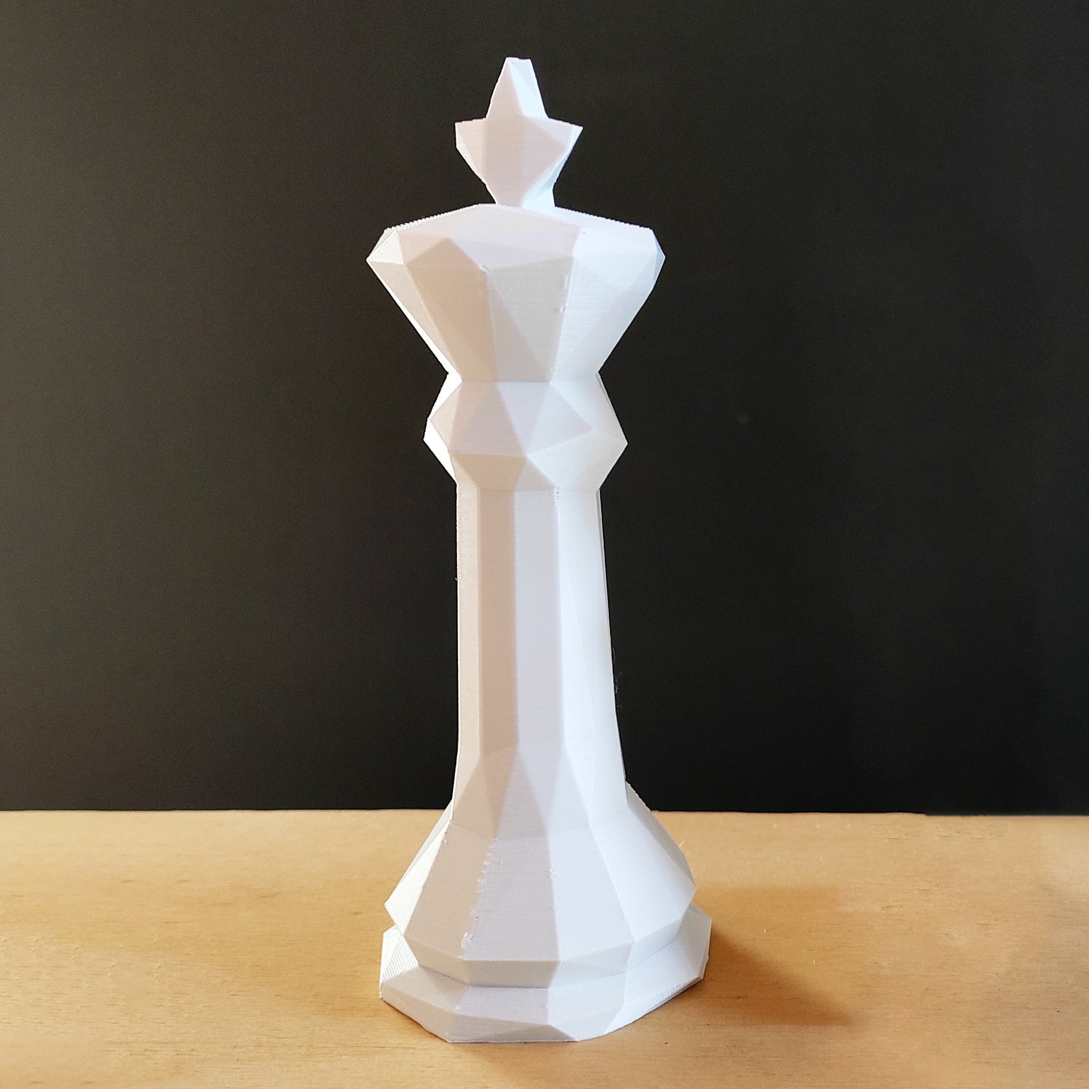 Rei - Peça Decorativa De Xadrez, Estatueta 15 Cm Altura - Toque 3D:Branco - 1