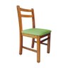 Conjunto de Mesa de Madeira Fixo Floripa 1,20x70 Natural Pé H com 4 Cadeiras Estofado Verde - 2