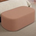 Ver imagem 1 de Puff Decorativo Orgânico para Living Quarto 100cm Doha W01 Linho Rosê - Lyam Decor