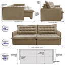 Ver imagem 2 de Sofá Sem Caixa Retrátil e Reclinável 1,95m Cama inBox Versátil Suede Velusoft Bege