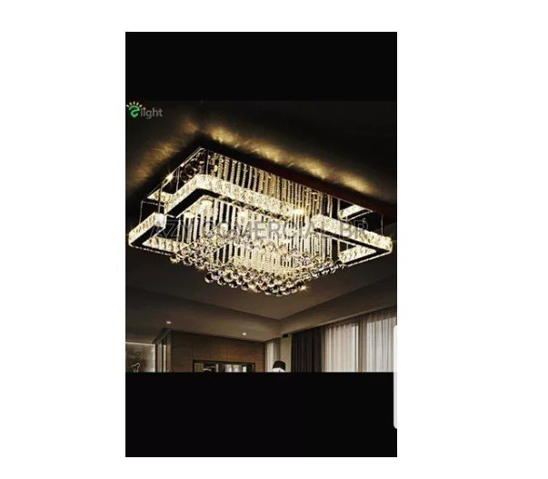 Lustre Plafon Cristal Legitimo 70x50cm + Controle Sem Fio Bivolt - 5