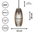 Ver imagem 3 de Luminária Teto tipo Pendente TURQUESA MDF - Completa - Cor: Preta