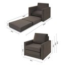 Ver imagem 2 de Poltrona Simi 2 em 1 Poltrona Cama Marrom Estofama