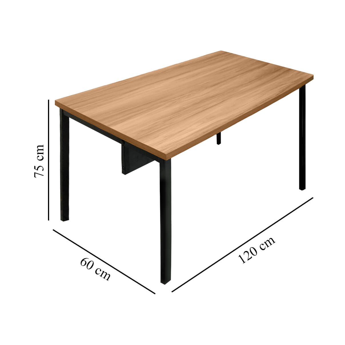 Mesa Escrivaninha para Home Office Metal Industrial 120x60 Nogal/preto Realme Mesa para Escritório e - 4