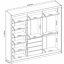 Ver imagem 2 de Guarda Roupa Casal Dalila 3 Portas Correr 4 Gavetas MDF Cinamomo Demóbile