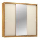 Ver imagem 1 de Guarda Roupa Casal Dalila 3 Portas Correr 4 Gavetas MDF Cinamomo Demóbile